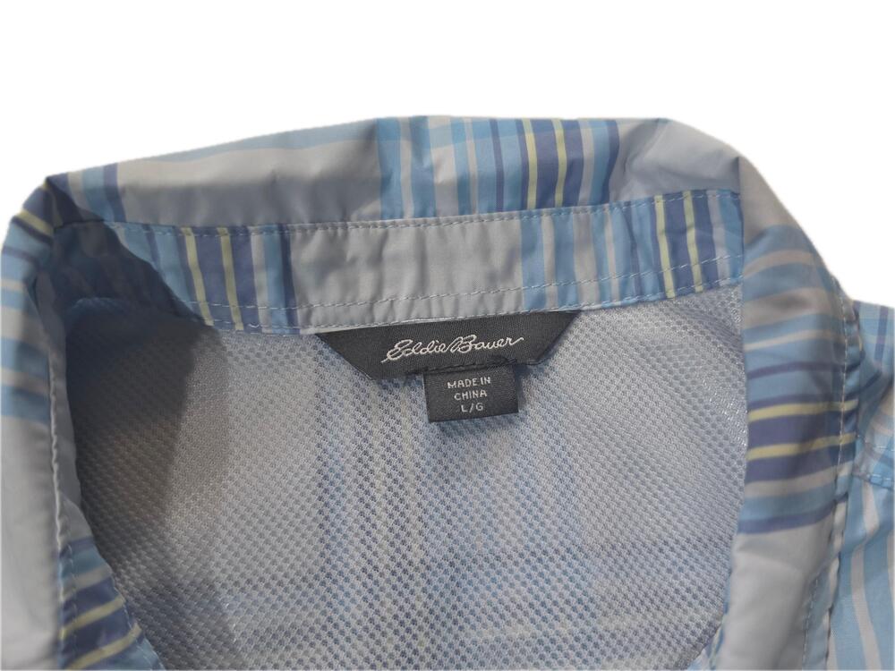 Eddie Bauer Shirt Womens L Blue Gray Plaid Button Up Microfiber Quick Dry - Picture 4 of 6